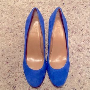 J Crew Blue Suede Heels